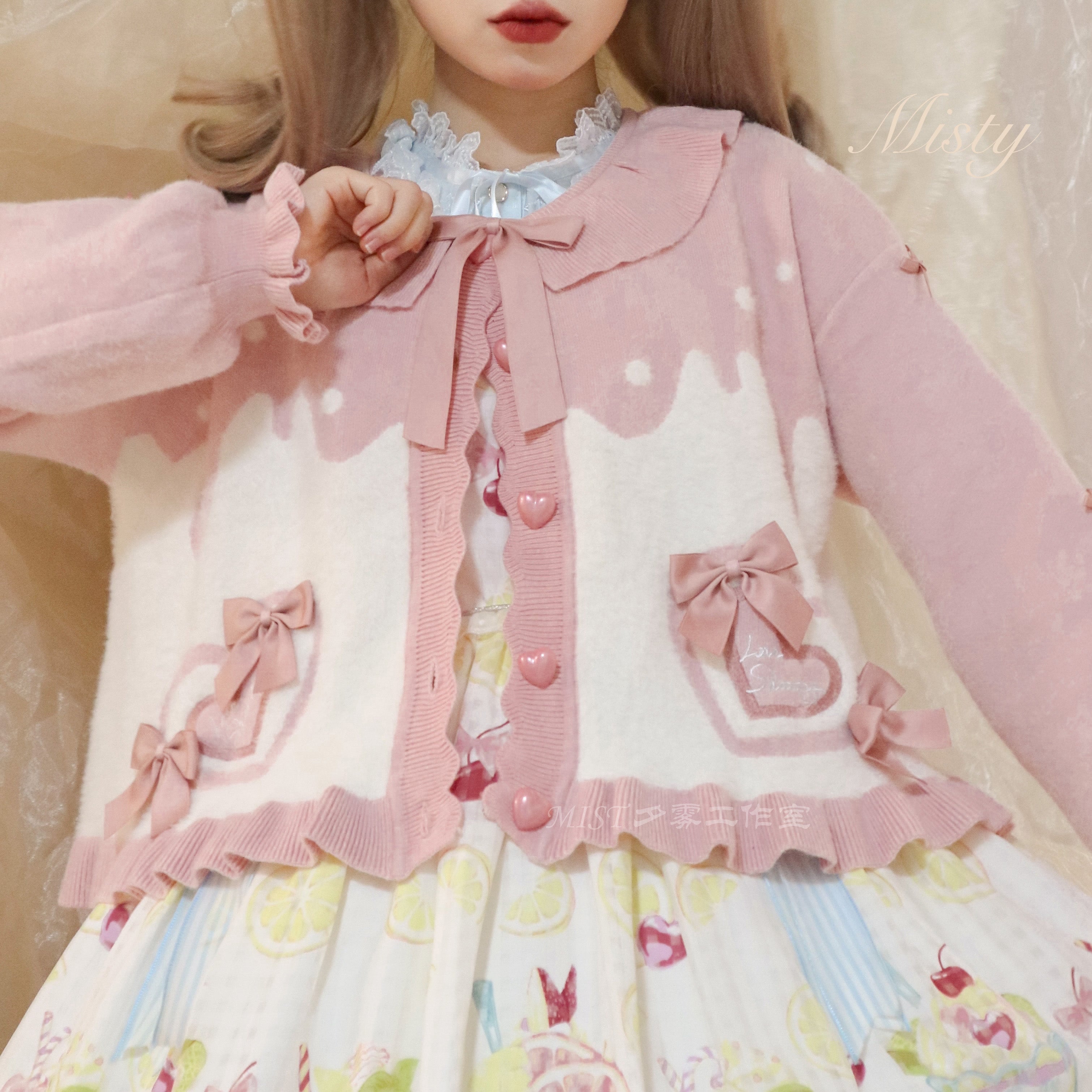 MIST~Beating Heart~Sweet Lolita Thick Sweater Coat Puff Sleeve