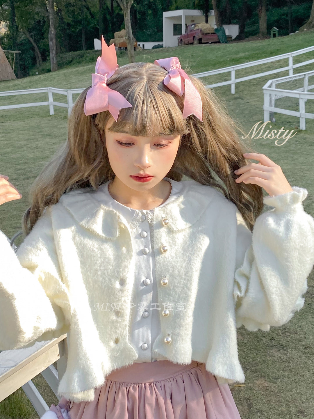 MIST~Small Ointment~Sweet Lolita Thick Sweater Coat Puff Sleeve