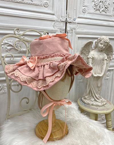 Little Dipper~Gone with the Wind~Elegant Lolita Hat free size orange pink hat 