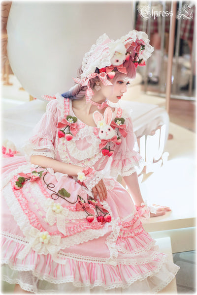 Elpress L~Cheese Berry~Kawaii Sweet Lolita Strawberry OP   