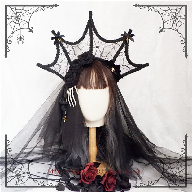 Fox Cherry - Gothic Flowers Hand Bone Cross Headdress