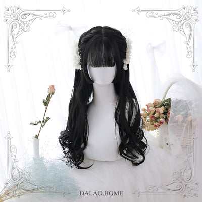 Dalao Home~Doreen 65cm Curly Long Wig nature black (with hairnet)  