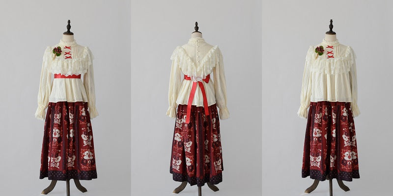 YuanSu - Life Is Like A Dream - Retro Lolita Cotton Blouse