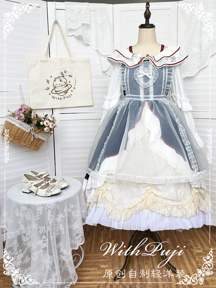 With Puji～Snow White - Lolita Flounce Hemline OP Dress