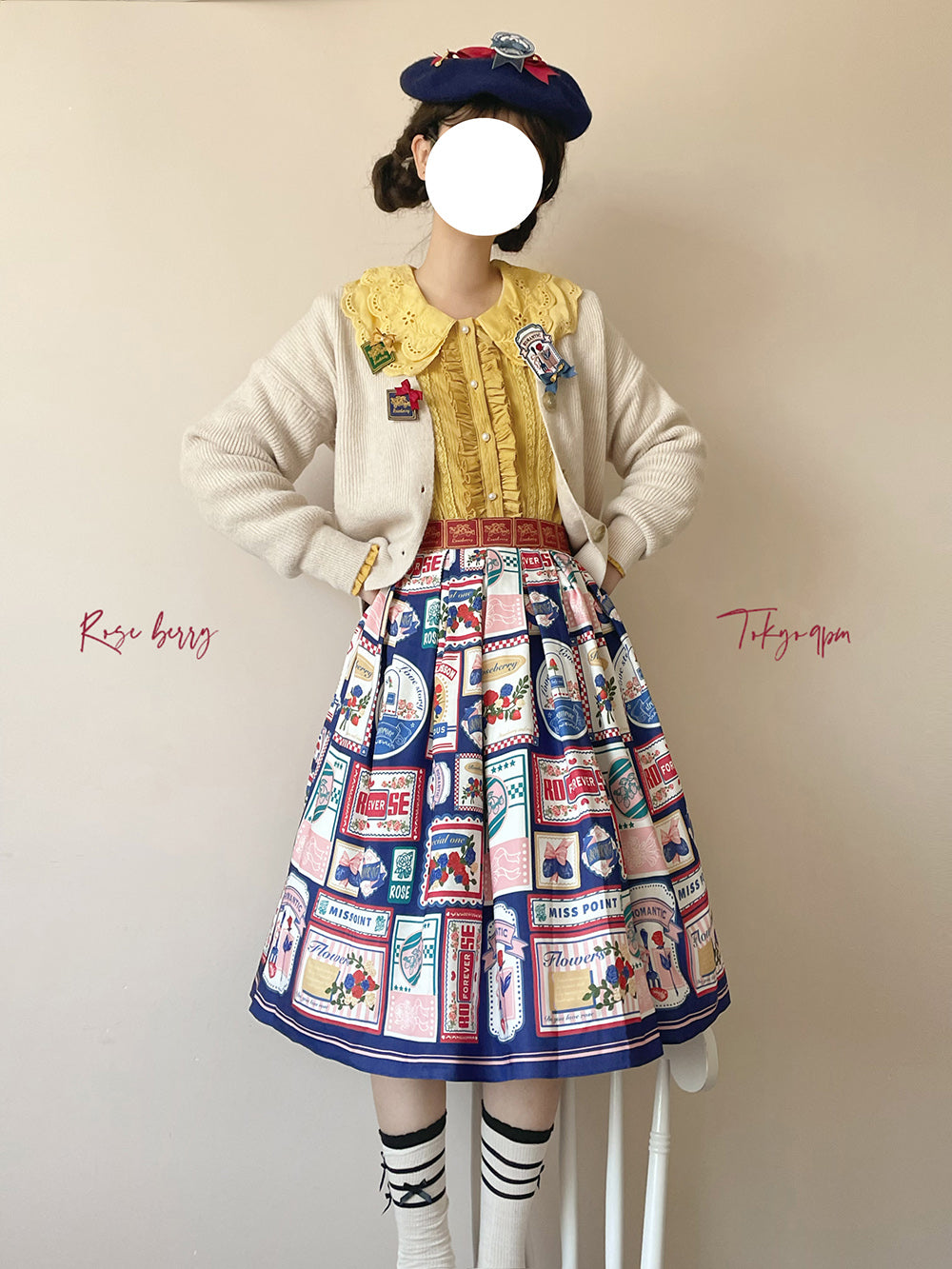 Miss Point - Strawberry Rose - Vintage American High Waist Lolita SK