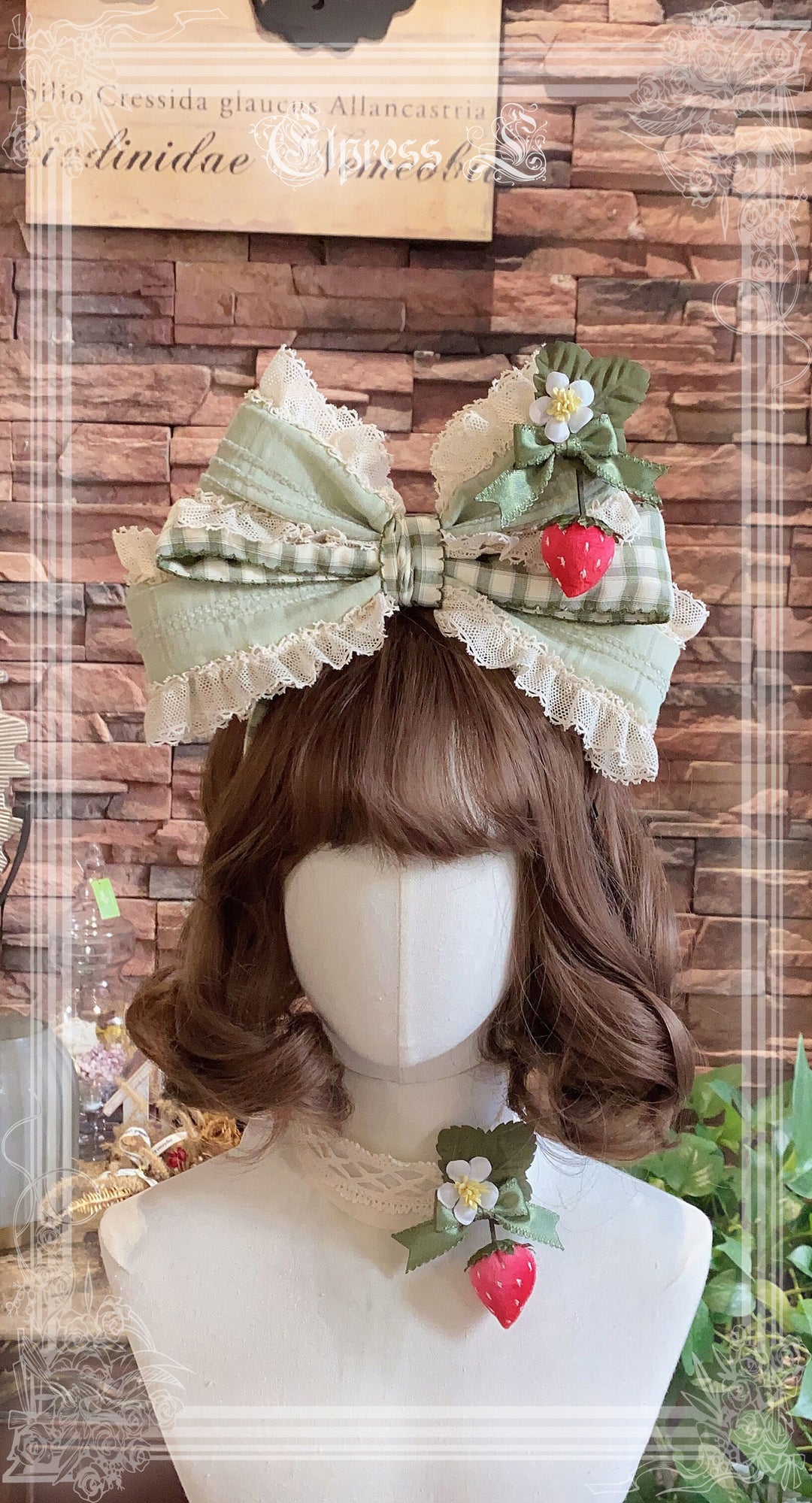 Elpress L~Country Lolita Strawberry BNT KC Choker Accessory grass green KC 