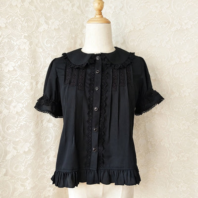 (BuyForMe) Youlan Lane~Peter Pan Collar Kawaii Lolita Blouse XS black 
