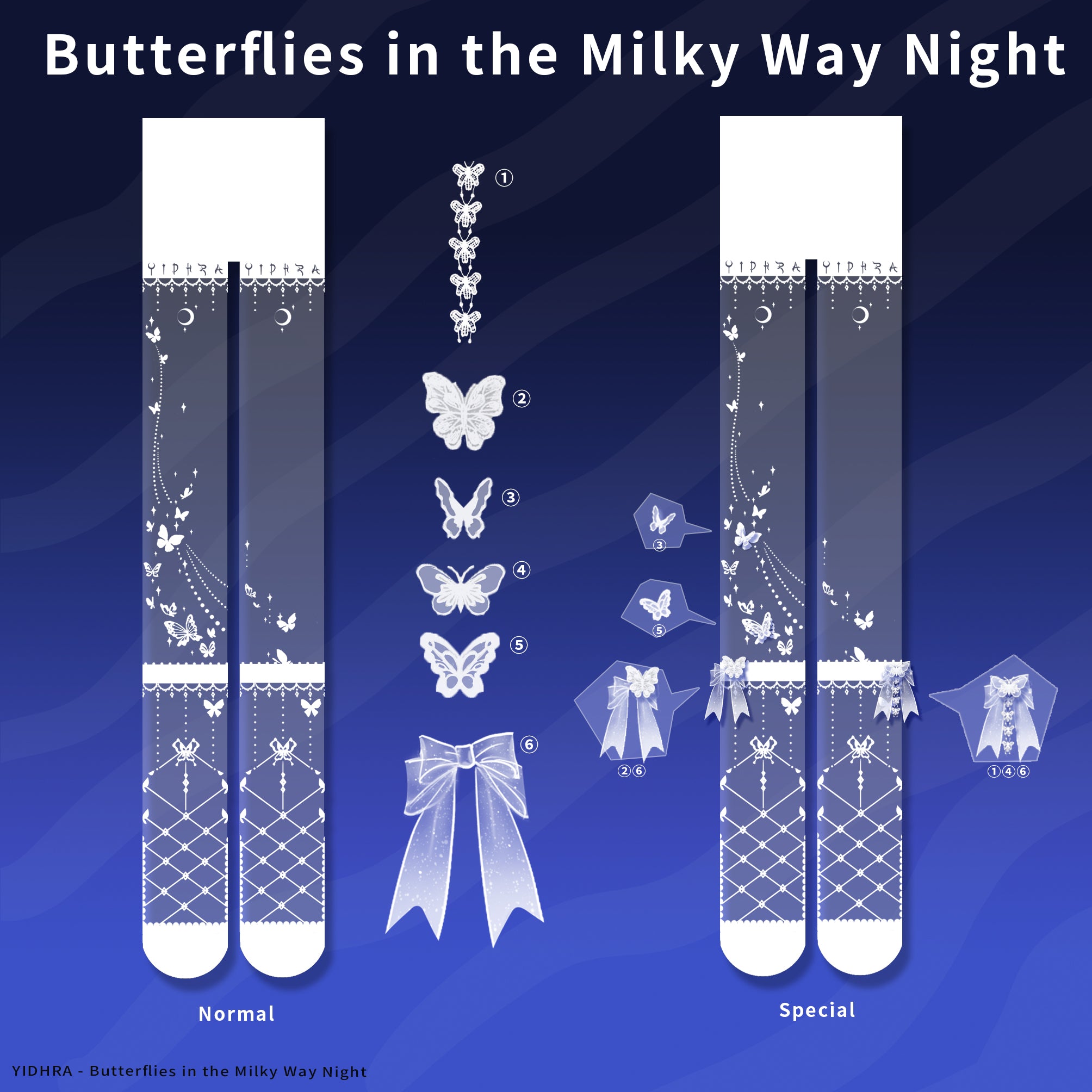 Yidhra - Wedding Night Butterfly - Kawaii Lolita Summer Tights