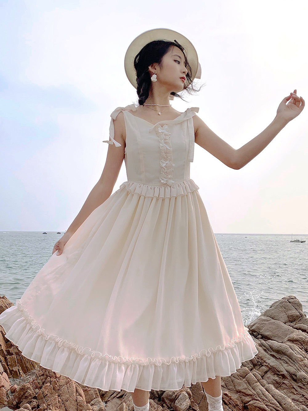 Miss point~Rhine Riverside~French Vintage Chiffon Lolita JSK 1802:45671