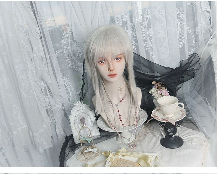 PippiPalace~Shikigami~Silver Gray Ancient Crown Wig   
