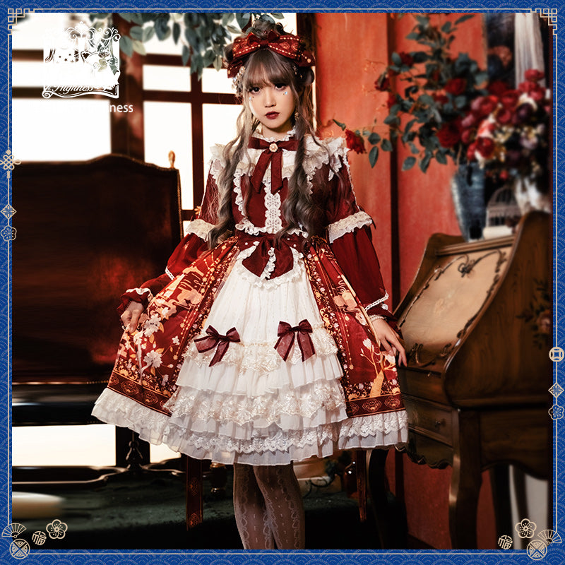 Cat Highness~Christmas New Year Han Lolita OP Dress   