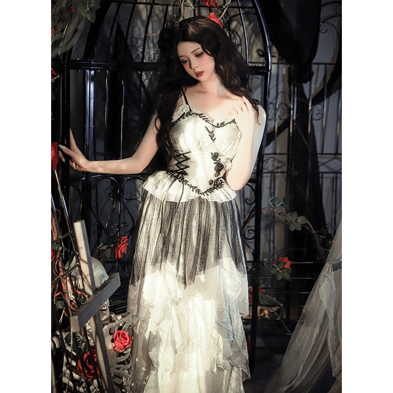 With PUJI~Never Rot Bones~Gothic Bride Mermaid JSK Dress   