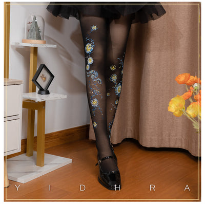 Yidhra~Van Gogh · Starry Sky~Classic Printed Lolita Pantyhose   