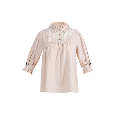 With PUJI~Embrace Stars~Jacquard Cotton Blouse S cotton blouse 