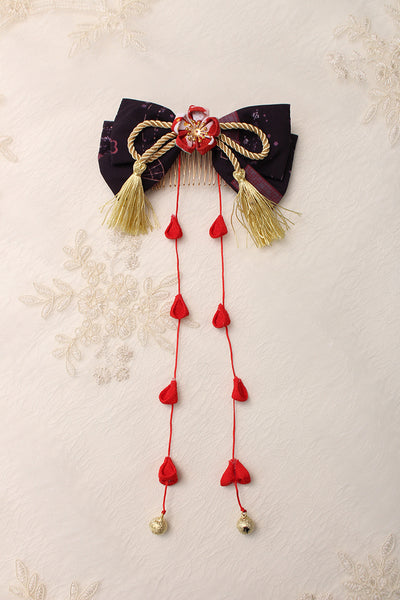 Alice Girl-Return of Crane~Wa Lolita Hairpin Tassels Headdress free size purple 