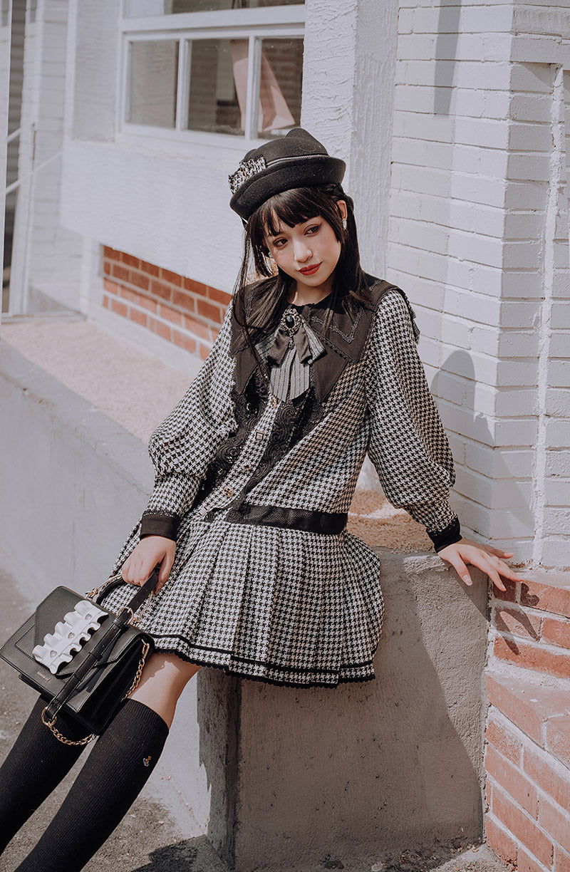 ZeeYe~Houndstooth Low Waistline Lolita Dress   