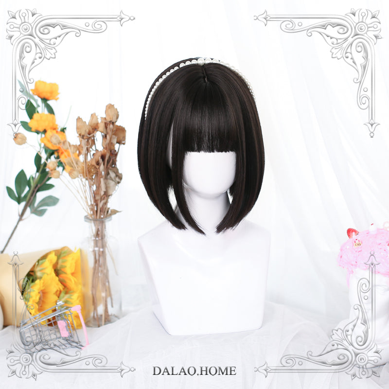 Dalao Home~Lolita 30cm Japanese BOBO JK Wig free size brown black(7-21) 