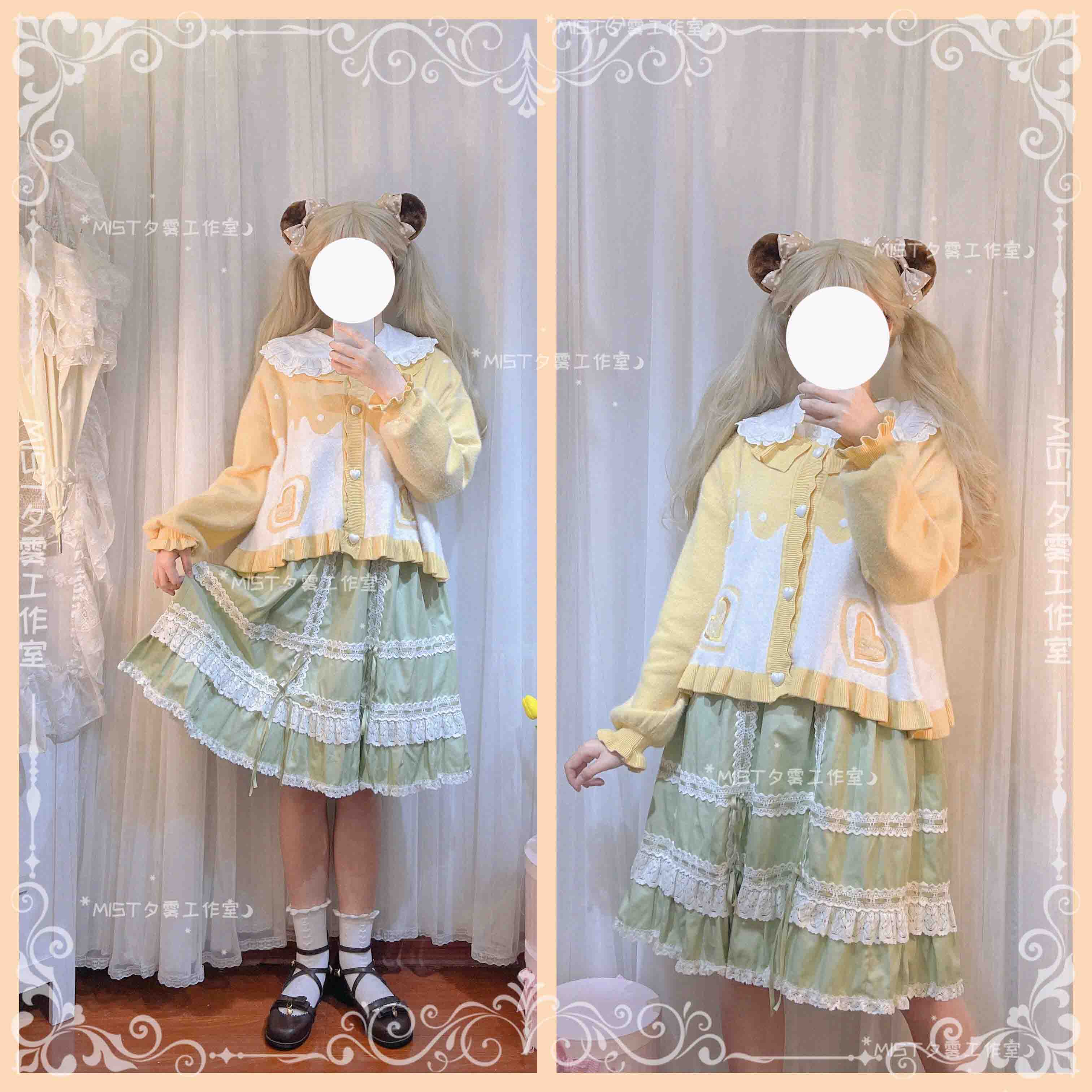 MIST~Beating Heart~Sweet Lolita Thick Sweater Coat Puff Sleeve