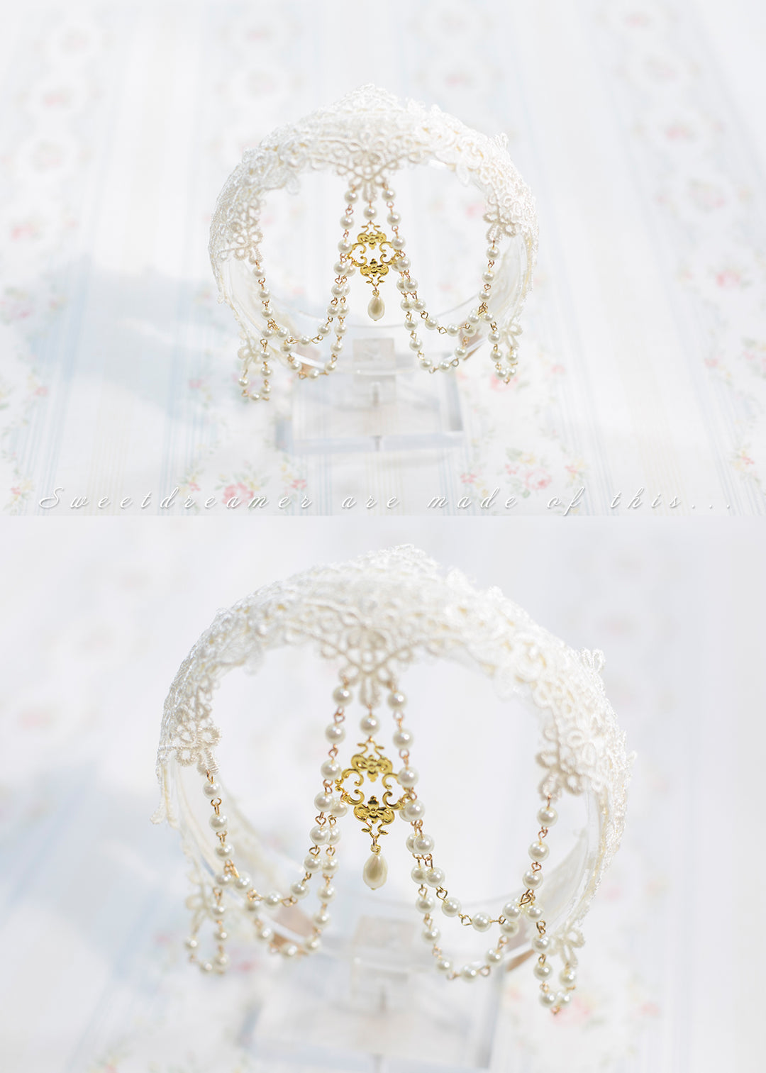 SweetDreamer~Lolita Lace Veil Set Headband ivory hair band (without veil)  
