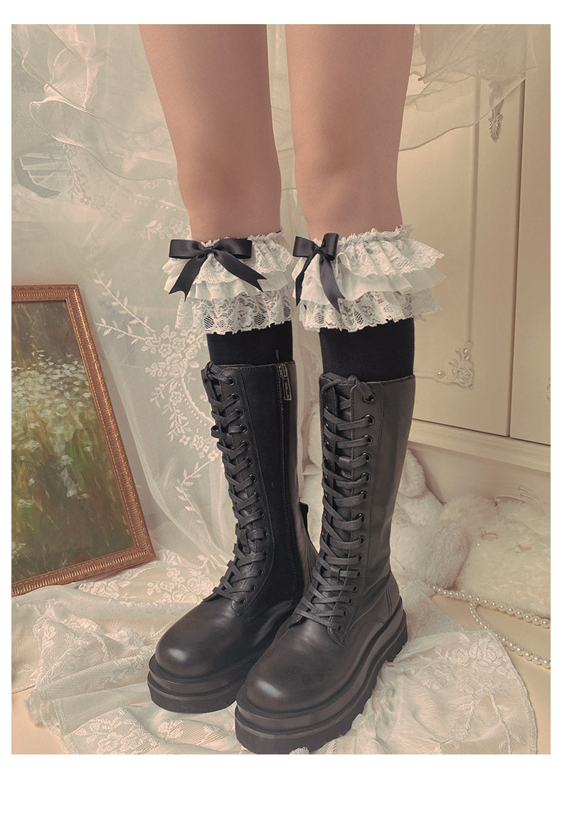 (BuyForMe)WAGUIR~Lolita Bow Cotton Socks Lace Socks