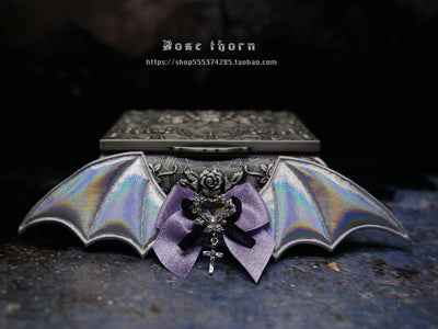 Rosethorn~Multicolors Gothic Lolita Little Bat Brooch Hairpin a purple hairpin  