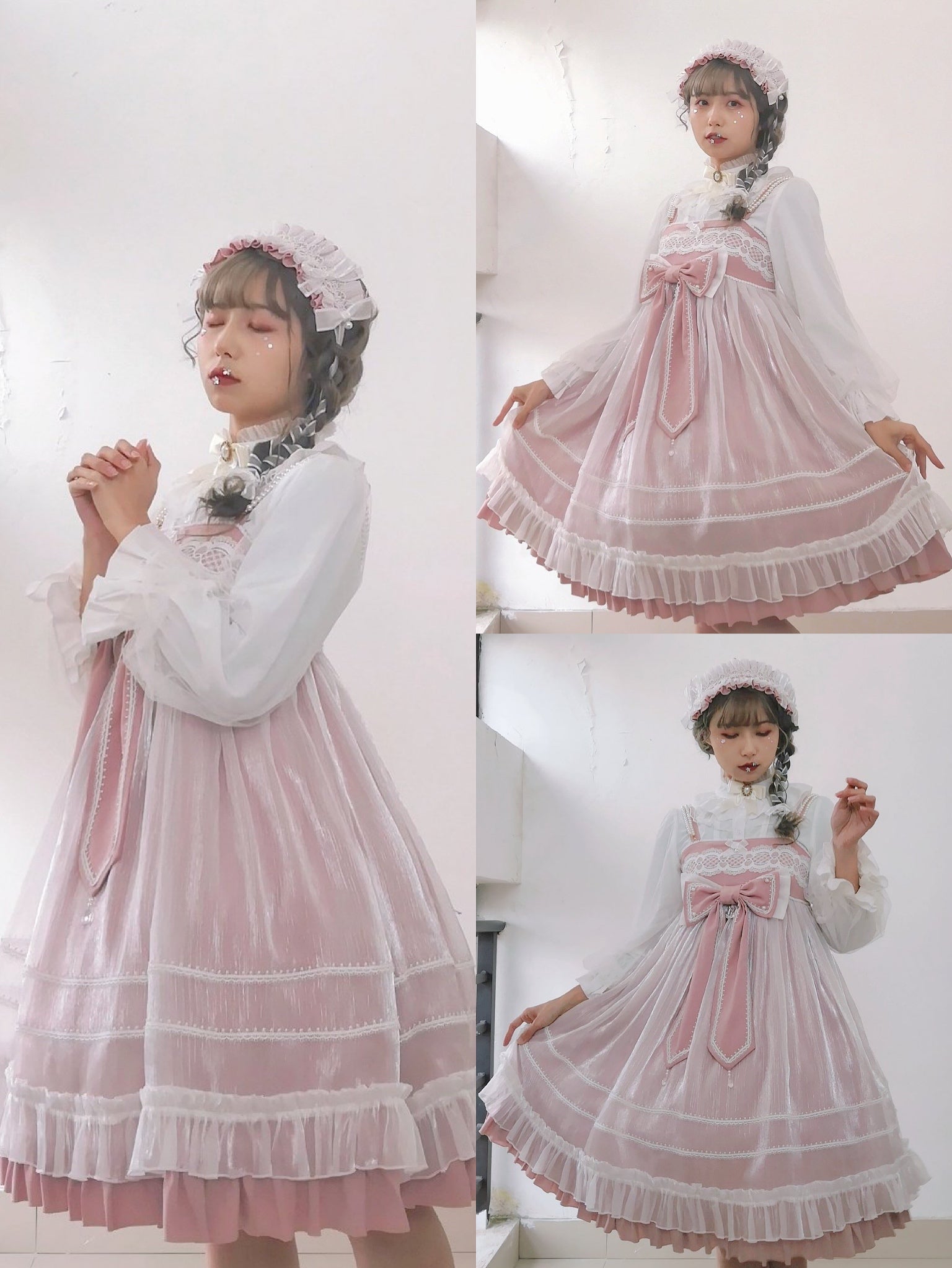 Kencrlo - Dim Moonlight - Classic Lolita Chiffon Yarn Inner Blouse 7434:80176