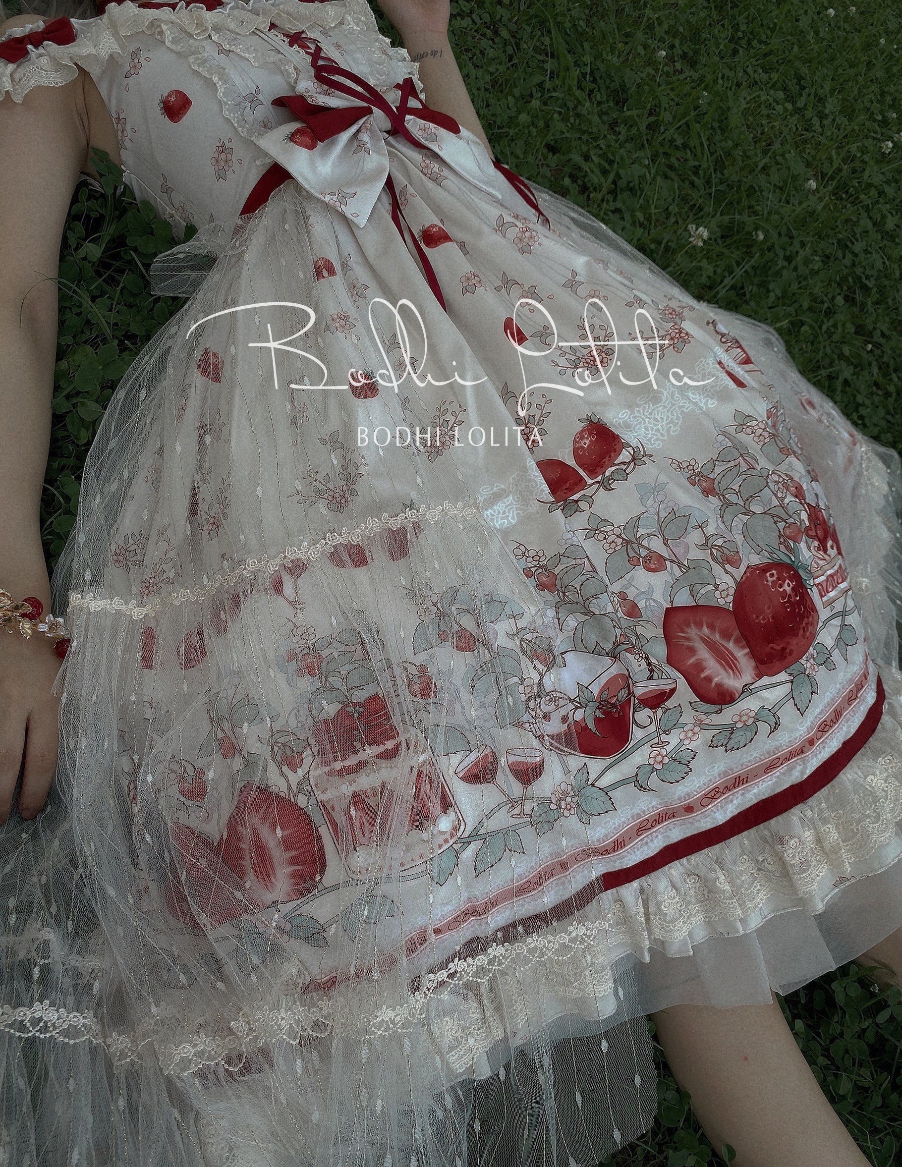 Apricot Sweet Strawberry Lolita Jumper Dress – 42Lolita Apricot Sweet Strawberry Lolita Jumper Dress – 42Lolita