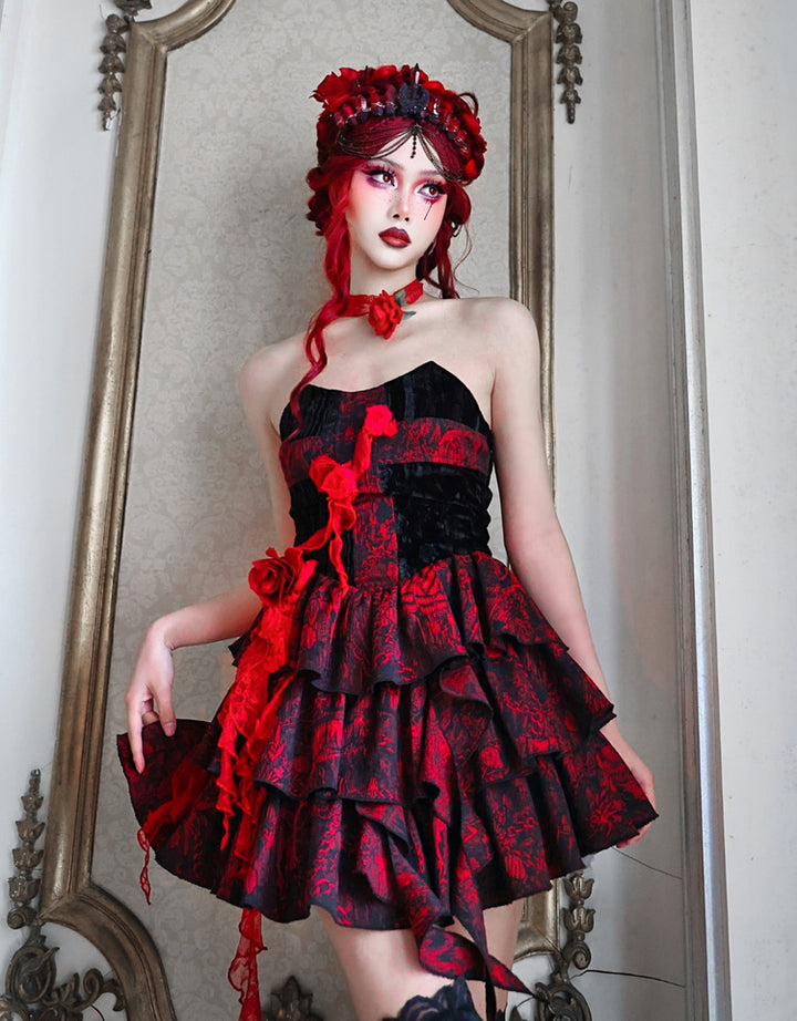 Blood Supply~Feast of the Underworld~Halloween Gothic Rose Dress   