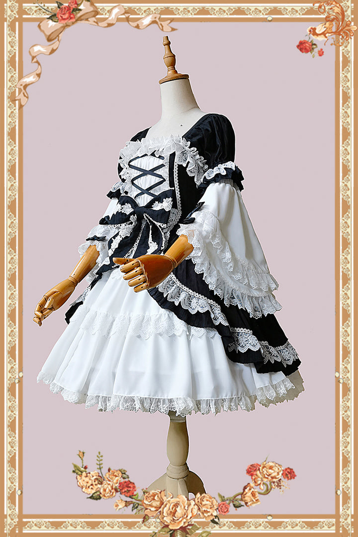 Infanta~Vintage Doll Patchwork Sleeve Lolita OP   