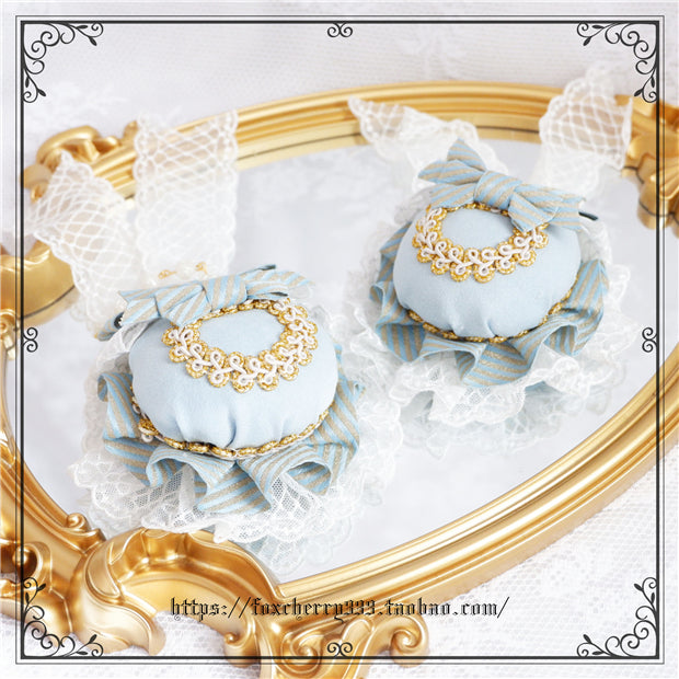 Fox Cherry - Palace Retro Elegant Bow Headdress Lolita Top Hat One Size one pair headdress bun
