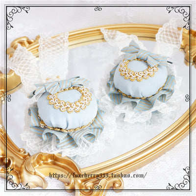 Fox Cherry~Palace Retro Elegant Bow Headdress Lolita Top Hat free size one pair headdress bun 