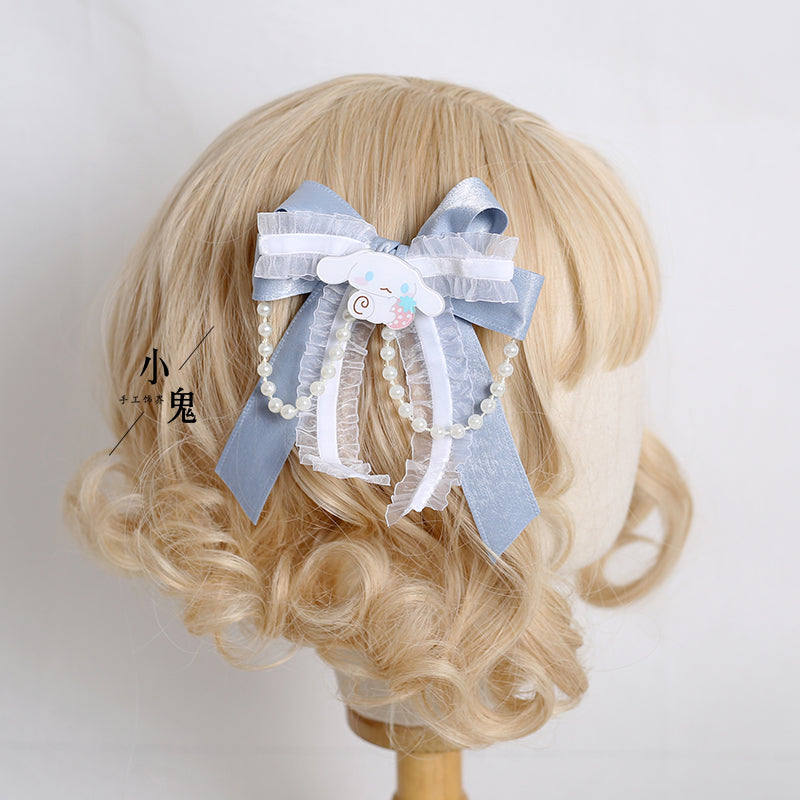 Xiaogui - Kawaii Lolita Cinnamoroll Headdress KC No.5 pearl chain fish mouth clip