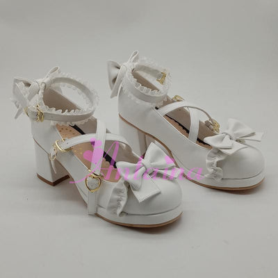 Antaina ~ Simple Sweet Lolita White Lolita Plus Size Heels   