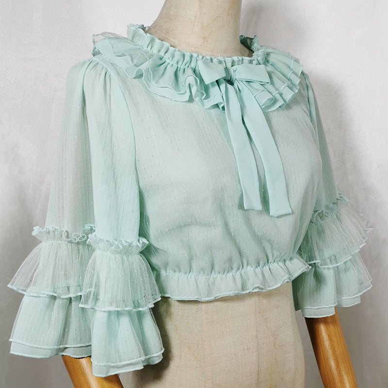(BuyForMe) Sakurada Fawn~Princess Sleeve Chiffon Lolita Blouse L green 