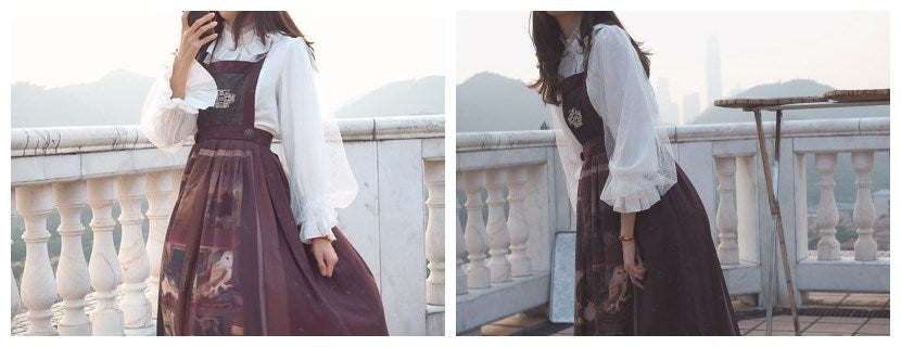 Kencrlo~Dim Moonlight~Classic Lolita Chiffon Yarn Inner Blouse   