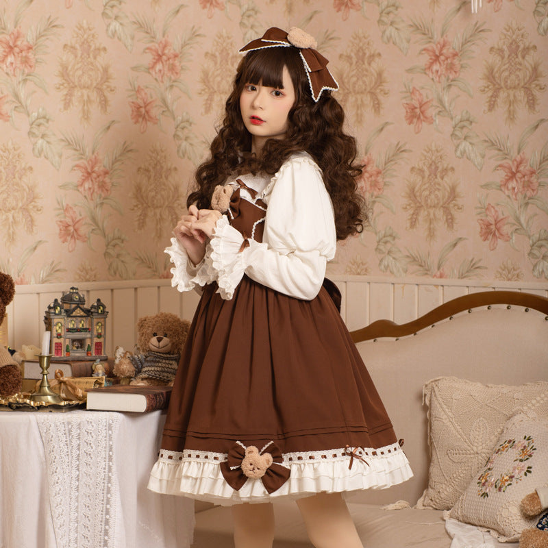 (Buyforme) Eieyomi~Mousse Bear Kawaii Princess Jumper Dress   