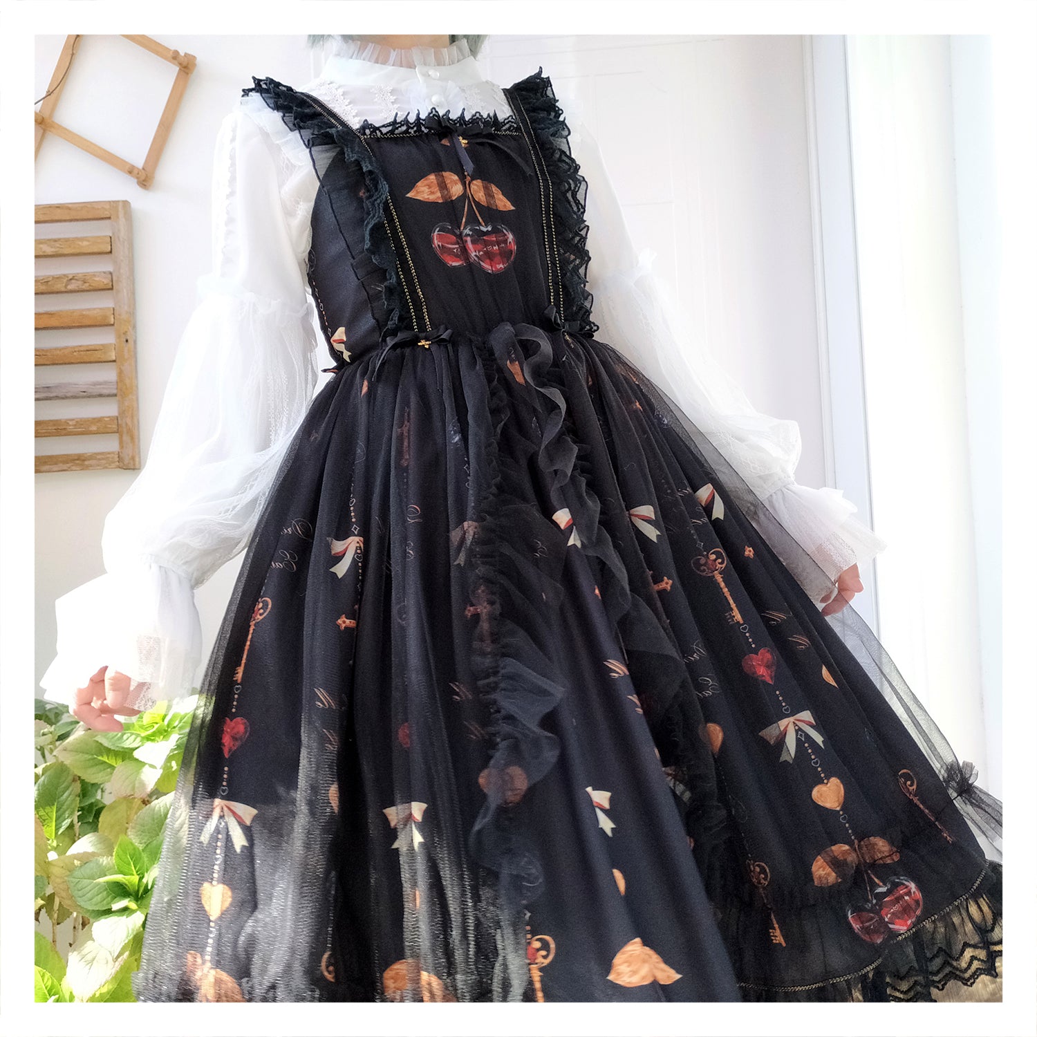 Sakurada Fawn - Alice's Cherry - Plus Size Lolita Shirt Chiffon Blouse