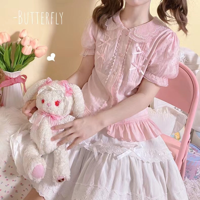 Yaya - Little Fluttershy - Multi-Colored Cotton Lolita Shirt