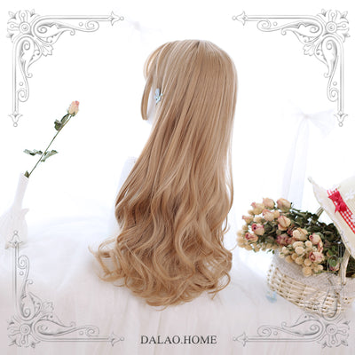 Dalao Home~Doreen 65cm Curly Long Wig flax white brass (with hairnet)  
