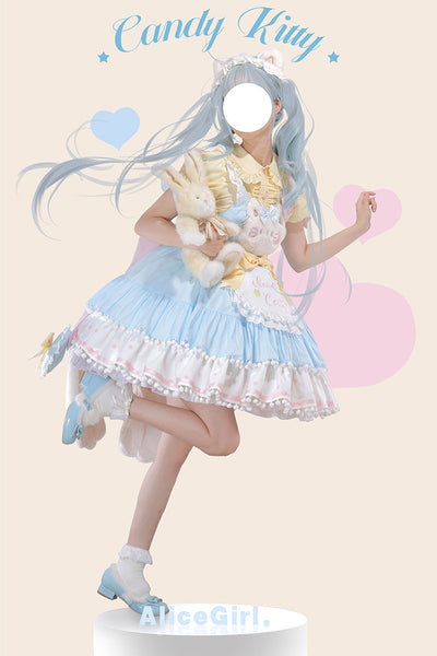Alice Girl~Kawaii Lolita JSK Dress~Candy Cat Jumper Skirt   
