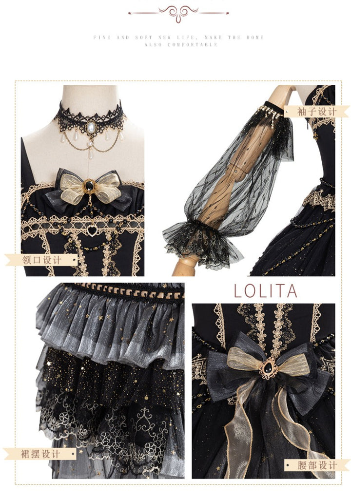 YingLuoFu~ Star Night~ Retro Palace Lolita JSK   