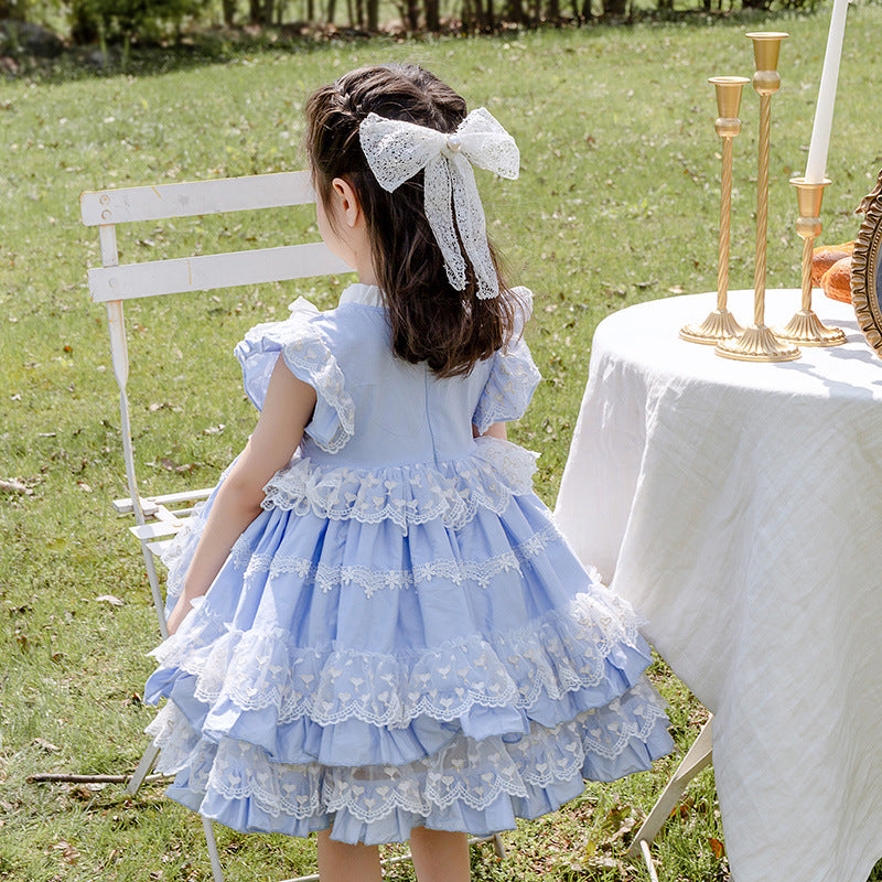 Blue Kid Lolita Summer Princess Dress   