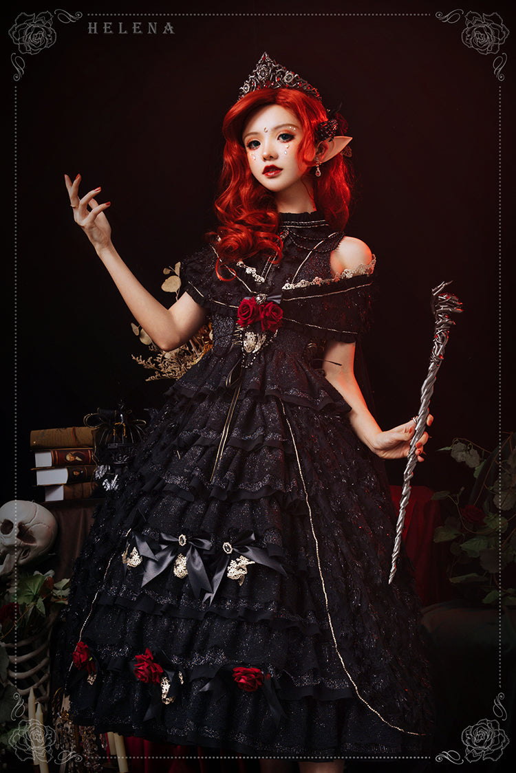 Youpairui - Helena - White and Black Lolita Tea Party JSK Suit