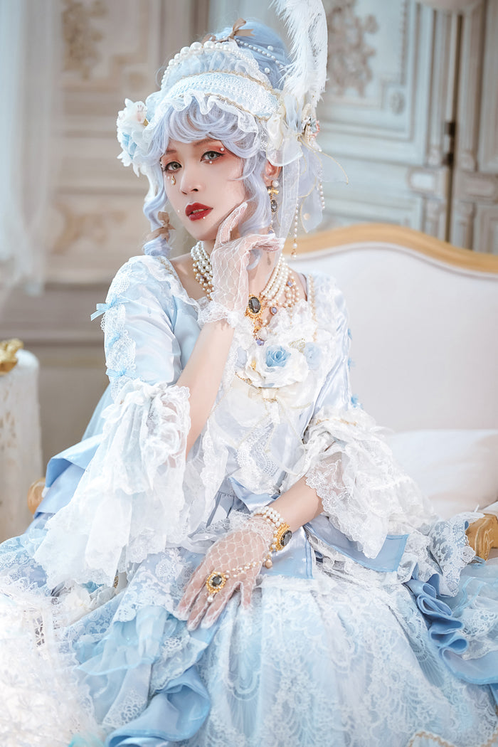Rose of Sharon ~ Classic Lolita Pearl Bracelet with Ring   