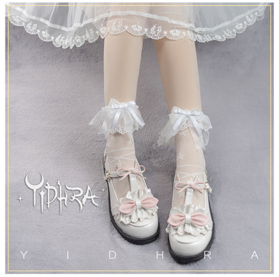 Yidhra~Lolita Bow Flounce Short Socks Multicolors   