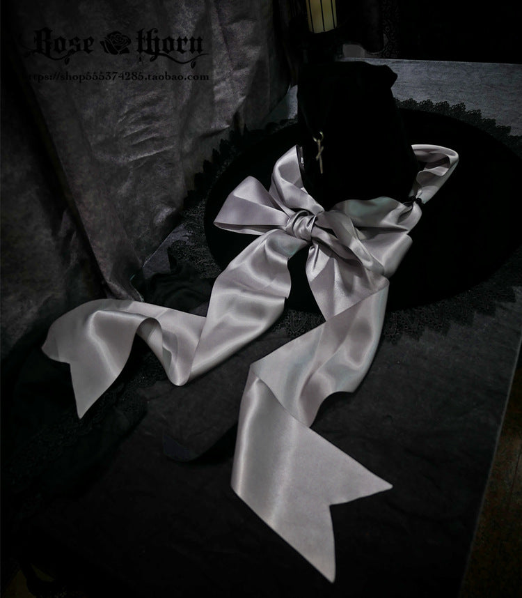 Rose Thorn - Holy Cross - 12 Colors Lolita Halloween Witch Hat light grey