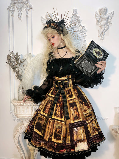 Balladeer~Open Shoulder Puff Sleeve Lolita Blouse   