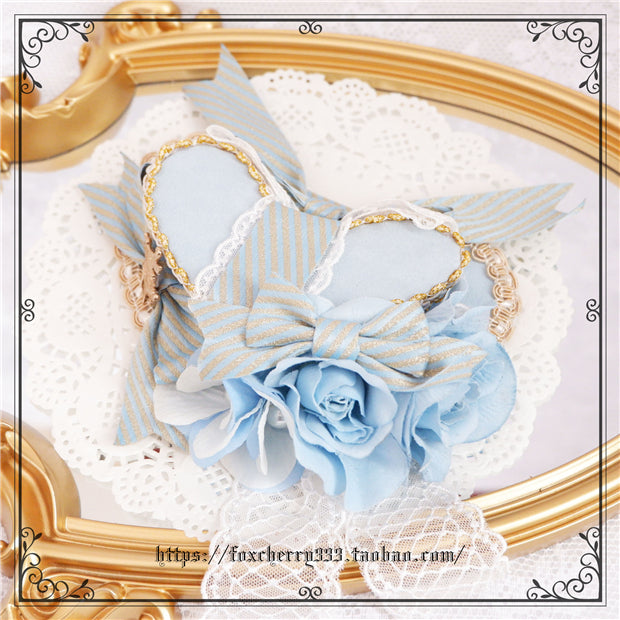 Fox Cherry - Palace Retro Elegant Bow Headdress Lolita Top Hat One Size heart-shaped hat