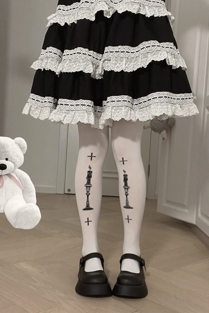 Roji roji~Gothic 80D Velvet Lolita Tights   