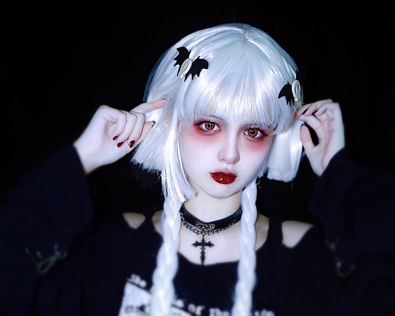 Strange Sugar~Gothic Headdress Hallowen Skull Bat Hairclip   